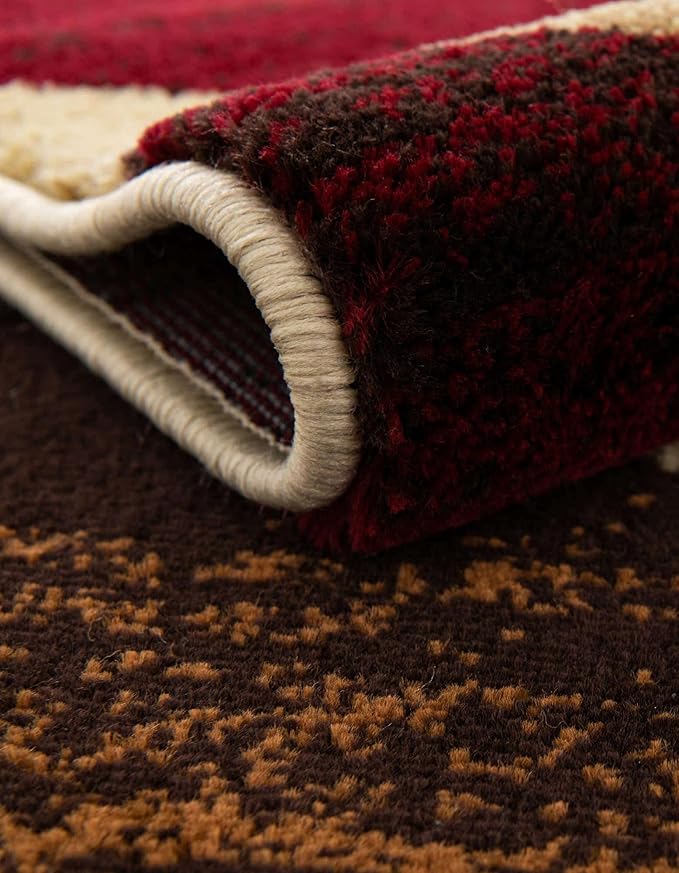Unique Loom Barista Collection Area Rug - Ngada (2' 7" x 4' 1" Hearth, Beige/Red)