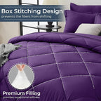 HEVUMYI Purple Queen Comforter Set - 7-Piece All Season Bed in a Bag Queen, Ultra Soft Bedding Set with Comforter, Flat Sheet, Fitted Sheet, Pillowcases, Pillow Shams