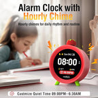 MOMILLA Kids Alarm Clock for Bedrooms, Colorful Display 7-Day Programmable 4 Alarms, Visual Timer with White Noise, Digital Clock Loud for Heavy Sleepers, Christmas Birthday Gifts for Girls Boys