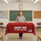 Custom Table Cloth for 4ft/5ft/6ft Table by BCB Print | Personalize with Business Logo/Image/Text | Trade Shows, Events & Weddings | HD Printed Custom Table Sign | Express Dispatch+Ship | Made in USA
