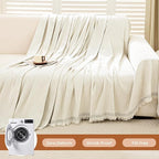Couch Cover for Dogs, Non Slip Sofa Cover, Washable Couch Covers, 2 Cushion Sofa for Dogs Furniture Protector with Tassels Chenille Sofa Covers for Pets (Vertical Grain Beige)