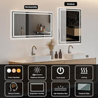 28x36 Inch LED Bathroom Mirror with Frontlit & Backlit（Independent Control）, Lighted Mirror for Bathroom Wall with 3-Color Dimmable & Anti-Fog, Vanity Mirror with Lights