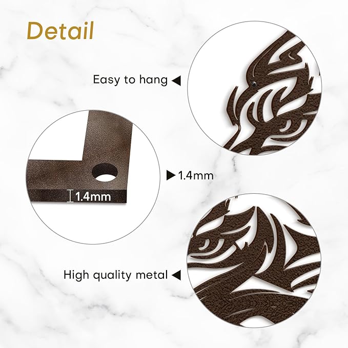 SIGNLEADER Metal Wall Art Decor Lion Minimalist Modern Abstract Wall Sculpture Hangings Home Decoration for Living Room, Bedroom, Bathroom, Kitchen, Outdoor - 18" Bronze