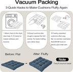 Tromlycs Floor Pillow Cushions for Adults Set of 2 Large Pillows for Floor Seating Square Gel Memory Foam 20 x 20 x 4 Inch Blue