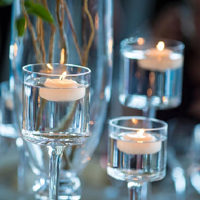 Floating Candles 3 Inch Unscented Dripless Wax 13-15Hours Burning, 12 Pack Wedding Party Candles,for Centerpieces Suitable for Cylindrical Vases,Swimming Pool,Restaurant Decoration(White)
