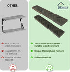 48" Rustic Farmhouse Floating Shelves – Set of 2 Acacia Wood Shelves for Stylish Wall Decor in Kitchen, Bathroom, Unique Chevron Pattern, Mocha Color, 48x8x1.5 Inches - Set of 2 - DIY