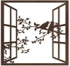SIGNLEADER Metal Wall Art Decor Bird Silhouette on Branch Modern Abstract Wall Sculpture Hangings Home Decoration for Living Room, Bedroom, Bathroom, Kitchen, Outdoor - 24" Bronze