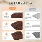 Meditation Floor Cushions Set of 2, Thickened Floor Pillow for Adults, Large Square Pillows Seat Cushion for Tatami Living Room Yoga, Memory Sponge Block Added, 22x22 Inch, Brown