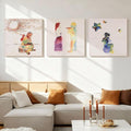 Charouse 3 Pieces Unframed Wall Decor Painting Christmas GIft Modern Bohemian Artistic Wall Art for Living Room Bedroom Art Studio Colorful Gradient Sky Lovers Christmas Wall Decor 16 * 16 Inch