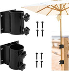 2PCS Patio Umbrella Holder Outdoor Umbrella Stand Heavy Duty Umbrella Mount Bracket Umbrella Base Clamp Stand for Deck Railing, Fences，Docks, Courtyard Balcony, Patios