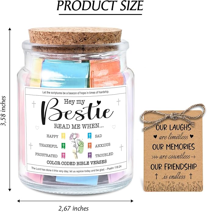 NewEleven Galentines Day Gifts For Best Friend Women - Birthday Presents, Bestie Gifts For Her, Him - Inspirational Gift, Christian Present From Friends - Bible Verse Jar