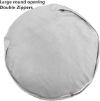 Asuprui Pouf Ottoman Floor Pouf Cover Ottoman Foot Rest NO Filler 20x20x12 Inches Round Poof Seat Floor Bean Bag Chair Foldable Floor Chair Storage for Living Room Bedroom Cover ONLY Black