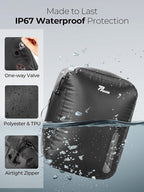 Vacuum Bags for Travel with Wireless Pump, 180° Open Zipper, IP67 Waterproof, Reusable Space Saver Compression Bags for Home Storage, Backpack, Suitcase(3 Pack + Pump)
