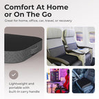 Kölbs Extra Large Seat Cushion, Stylish Plush Velvet Cover, X-Large Memory Foam for Office Chair, Floor Pillow, Cushion Back Pain Coccyx Pain Relief, Carry Handle (Extra Large)