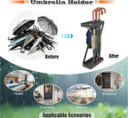 Umbrella Holder for Entryway Black Umbrella Stand indoor，Stores Umbrellas Canes Equipped with hooks for Storing Foldable for use in Homes, Offices, Hotel Lobbies