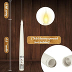 20PCS Floating Candles with Wand, Magic Hanging Candles, Flickering Warm Light LED Taper Flameless Candles with Wand Remote, Battery Operated Window Candle for Halloween Decorations Best Gift