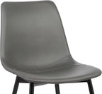 Armen Living Monte Mid Century Modern Dining Accent Chair for Table Kitchen Desk Vanity in Charcoal Gray Faux Leather with Black Metal Legs