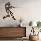 SIGNLEADER Metal Wall Art Decor - Baseball Batter Sport Minimalist Modern Abstract Wall Sculpture Hanging Home Decoration for Living Room, Bedroom, Bathroom, Kitchen, Studio, Outdoor - 36" Bronze