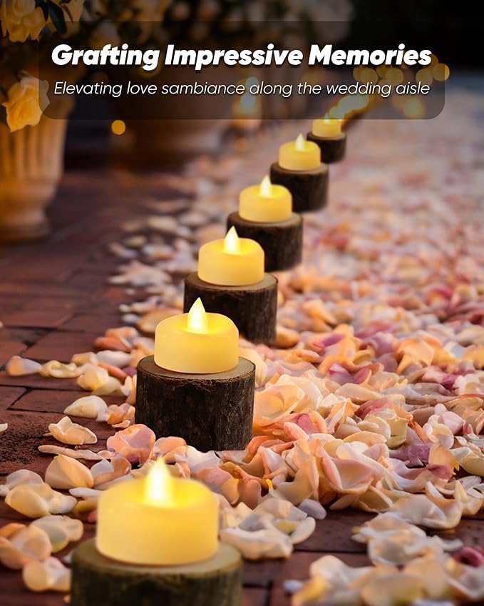 BEICHI Flameless Candles, 12/24/50/100/150 Pack Tea Lights Battery Operated, No Flickering Votive Candles LED Tea Lights for Halloween Christmas Wedding Home (24 Pack, Ivory Shell)