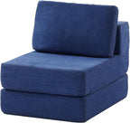 FILUXE Modular Sectional Sofa, Modern Modular Sofa Couch with Deep Seat，Comfy Cloud Couch, Sectional Couches for Living Room, Bedroom and Apartment，1-Seater，Navy Blue