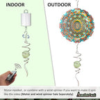 Glow in The Dark Wind Spinner Tail Gazing Ball Spiral Decorative Spiral Tail Wind Spinner Stabilizer Sun Catcher,Indoor Outdoor Hanging Art Garden Decoration Wind Sculpture Stabilizer-13in