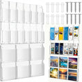 Thyle Acrylic Brochure Pamphlet Holder with 6 Magazine & 12 Pamphlet Slots, Clear Magazine Display Rack, Wall-Mounted Literature Organizer for Home and Office Waiting Room