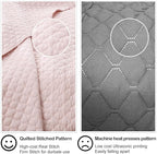 HORIMOTE HOME Quilt King Size Light Pink, Lightweight Quilt for Summer Ultra-Soft Microfiber Modern Style Quilted Clouds Pattern Bedspread Quit Set 3 Pieces(1 Quilt and 2 Pillow Shams)