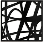 SIGNLEADER Metal Wall Art Decor Abstract Black Stroke Lines Minimalist Modern Abstract Wall Sculpture Hangings Home Decoration for Living Room, Bedroom, Bathroom, Kitchen, Outdoor - 18" Black