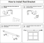 Curtain Rods for Windows 16 to 170 Inches Adjustable Length 1 Inch Diameter Window Curtain Rod with Aluminium Finials, Gold