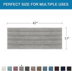 H.VERSAILTEX Bath Rugs for Bathroom Non Slip Bath Mats Extra Thick Chenille Striped Bath Rug Runners 47" x 17" Absorbent Fluffy Soft Shaggy Mats Dry Fast Plush Area Carpet for Bath Room - Dove
