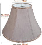 TOOTOO STAR 7" x 15" x 10.5" Fabric Lamp Shade, Royal Style Spider Lampshade, Home Decor Brown Bell Lampshade for Floor Lamp Table Lamp