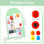 Shimeyao 2 Pcs Magnetic Bulletin Board for Tabletops with 8 Magnets Memo Display Easel Stand for Home Office School Kitchen Table Supplies (Green, 10 X7 Inch, Arched)