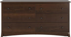 Prepac Sonoma 6-Drawer Double Dresser for Bedroom, Wide Chest of Drawers, Traditional Bedroom Furniture, 59" wide x 17.5" deep x 29" tall, Espresso