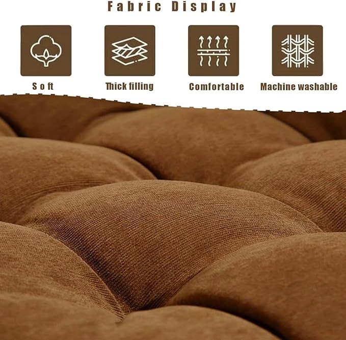 Meditation Floor Pillow Set of 2 Square Large Seat Pillows for Adults Tufted Corduroy Floor Cushion for Tatami Living Room Bedroom Dark Grey 22x22 Inch