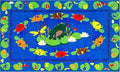 KIDCARPET.COM Turtle Circle Time Rectangle Classroom Rug | Bordered Area Rug for Preschool Daycare Learning, 6' x 8'6"