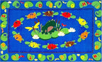 KIDCARPET.COM Turtle Circle Time Rectangle Classroom Rug | Bordered Area Rug for Preschool Daycare Learning, 6' x 8'6"