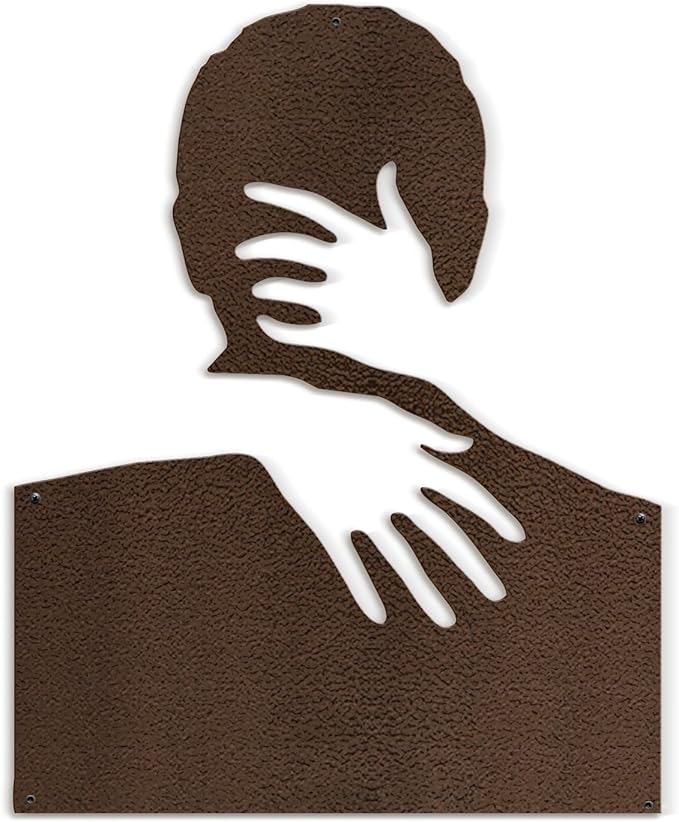 SIGNLEADER Metal Wall Art Decor Love Romance Minimalist Modern Abstract Wall Sculpture Hangings Home Decoration for Living Room, Bedroom, Bathroom, Kitchen, Outdoor - 18" Bronze