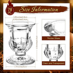 Foaincore 78 Pack Glass Candlestick Holders Bulk 2.5 Inch Taper Candle Holders Small Ritual Candle Stand Table Centerpieces for Wedding Christmas Valentine's Festival Party Dining Decorations (Clear)