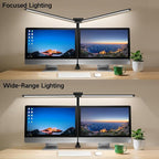 OUTON 29.5" Led Desk Lamp for Office Home, USB-A & USB-C Ports, Touch & Remote Control, 5 Color Temperatures, Stepless Dimming, Timer & Memory Function, 24W Eye-Care Monitor Light for Study Drafting