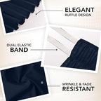 Utopia Bedding Queen Elastic Bed Ruffle - Easy Wrap Around Ruffle - Microfiber Bed Skirt with Adjustable Elastic Belt 16 Inch Tailored Drop - Hotel Quality Bedskirt, Fade Resistant (Queen, Navy)