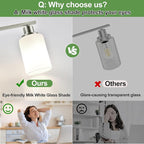 4-Light Vanity Light with Milky White Shades, Brushed Nickel Bathroom Lighting Fixtures Over Mirror, Modern Bathroom Wall Lamp for Mirror Living Room Cabinet Bedroom