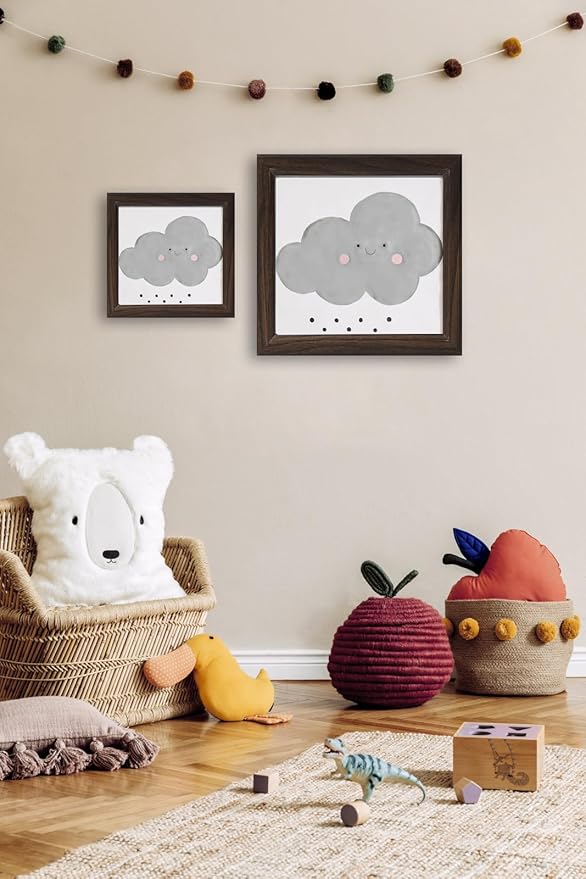 KTKDE 8x8 Picture Frame Real Glass, Display Pictures 4x4 with Mat or 8x8 Without Mat, Modern Style Wood Composite Frame,Gallery Wall Walnut Frame & Table Top Display，best gift