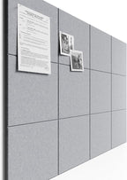 Bumusty Large Cork Board 48" x 36" Alternative - 12 Pack Felt Wall Tiles with 70 Safe Removable Adhesive Tabs, 30 Pushpins, Cork Boards for Walls Pin Board Bulletin Board Office Decor (Soft Gray)