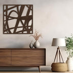 SIGNLEADER Metal Wall Art Decor Abstract Bronze Stroke Lines Modern Abstract Wall Sculpture Hangings Home Decoration for Living Room, Bedroom, Bathroom, Kitchen, Outdoor - 24" Bronze