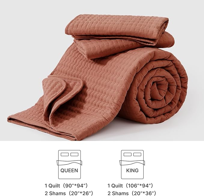 WRENSONGE King Size Quilt-3 Pieces Lightweight Autumn Leaf Fall King Quilt Bedding Set for All Season, Soft Coverlet with 2 Pillow Shams Suitable for Bed & Couch