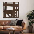 SIGNLEADER Metal Wall Art Decor Abstract Lines Minimalist Modern Abstract Wall Sculpture Hangings Home Decoration for Living Room, Bedroom, Bathroom, Kitchen, Outdoor - 18" Bronze
