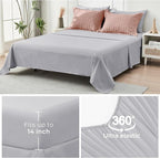 HYMOKEGE Rose Gold/Light Grey California King Comforter Set Seersucker 7 Pieces, All Season Luxury Bed in a Bag for Bedroom, Bedding Set with Comforter, Sheets, Pillowcases & Shams