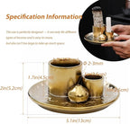 4 in 1 Incense Burner Holder with Ash Catcher, Gold-Plated Ceramic Tray for Burning Incense Sticks, White Sage, Palo Santo, Candle