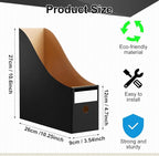 Thenshop 24 Pcs Cardboard Magazine File Holders Magazine Book Bin Box with Label Sticker Paper Organizer Storage Folder for Desk Shelves School Classroom Office Supplies(Classic,Black)