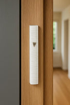 My Daily Styles Aluminum Silver-Tone White Stripes Classic Shin Mezuzah Case, 5"